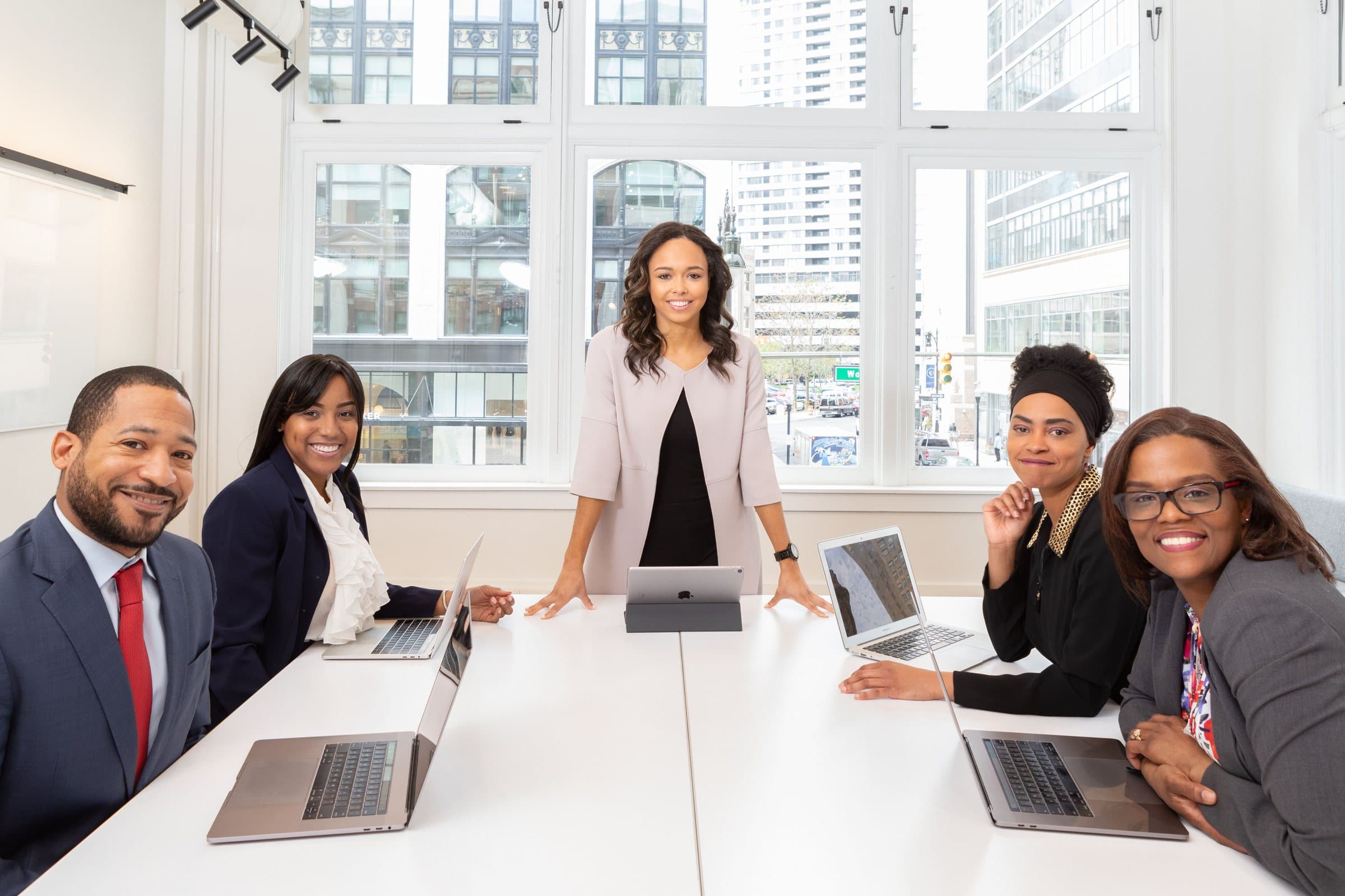 Professionals meeting around a boardroom table